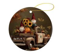 Pendente Fall Gnome Pumpkin Truck Autumn Thanksgiving Day Ornamenti Stampa Natalizia Ornamento Per Commerciale Domestico Esterni