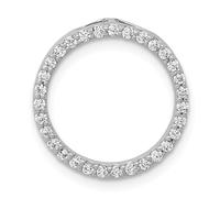Pendente Fantasia In Oro Bianco 14K Con Diamante Intagliato A Cerchio 0,25 Ct.