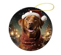 Pendente Fox Red Labrador Retriever Dog Ornamenti Con Nastro Dorato Natalizi Appendere Per Vacanze Commerciale Domestico