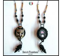 pendente gatto corona topo gioiello da donna collana bigiotteria gioielleria oro