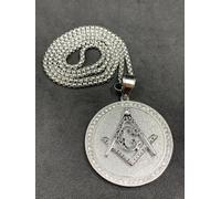 Pendente In Argento Con Squadra E Compasso Massonico G Simbolo Unisex