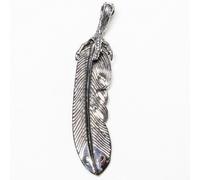 Pendente In Piuma In Argento Sterling .925 Artiglio Biker Pagano.