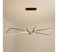 Pendente lineare LED per cenare la Luce Lunga a Strisce in Alluminio 48W con Ombra Silicone, lampadario Soggiorno, Lampada da soggio