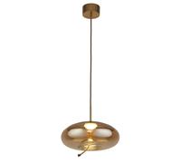 Pendente Lisbona - Ottone satinato e vetro ambrato