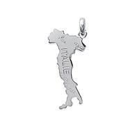Pendente Mappa Italia In Argento Massiccio 925/1000 Gioielli Nuovo Con Etichetta