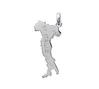 Pendente Mappa Italia In Argento Massiccio 925/1000 Gioielli Nuovo Con Etichetta