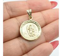 Pendente Medaglione Angelo Custode Testurizzato In Oro Giallo 10K