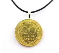 Pendente Moneta Autentica "Francia" 20 Centimes Marianne + Cordon