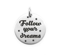 PENDENTE MONETA PERSONALIZZATA IN ACCIAIO FOLLOW YOUR DREAMS
