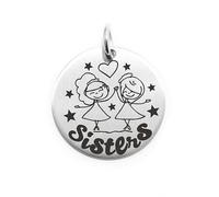 PENDENTE MONETA PERSONALIZZATA IN ACCIAIO SISTER