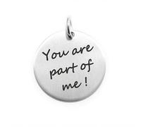 PENDENTE MONETA PERSONALIZZATA IN ACCIAIO YOU ARE PART OF ME