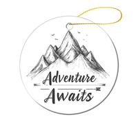 Pendente Mountain Nature Landscape Adventure Awaits Mountain And Arrow Decorazione In Porcellana Natale Decorazioni Per Esterni Vacanze Commerciale