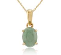 Pendente Ovale Classico In Giada Cabochon In Oro Giallo 9 Carati