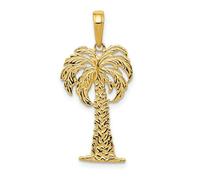 Pendente Palma In Oro Giallo 14K Solido Lucido