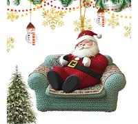 Pendente per auto con Babbo Natale, in acrilico 2D, 6,2 x 8 cm, accessorio da appendere leggero | Charm per vacanze acriliche con targhetta posteriore, decorazione per borse, uso regalo, accessorio da