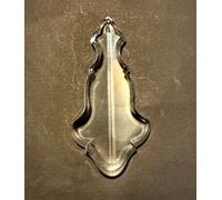 PENDENTE PLACCA IN CRISTALLO TRASPARENTE, H 125 mm, PER LAMPADARI