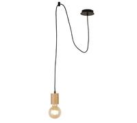 Pendente Spinny - Legno e metallo nero opaco