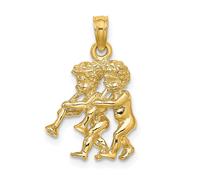 Pendente Zodiacale 3D Testurizzato In Oro Giallo 10K | Scegli Il Tuo