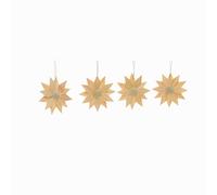 Pendenti Albero Stelle IN Legno 4er Set 7x7x2cm Nuovo Kiefernsterne Gioiello