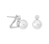 Majorica, Lyra, orecchini in argento 1a sterling, omega con spiedino, Única, Gomma, Perla