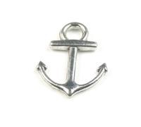 Pendentif ancre 15 x 19 x 2 mm plaqué argent