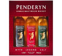 Penderyn Single Malt Welsh Whiskey Myth, Legend, Celt 41% Vol 3 x 0.2 l in Confezione Regalo