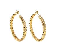 Pendientes Aro para Mujer con Zirconia Incrustada en Diseño de Panal, Pendientes Huggie de Cobre Tono Dorado con Cierre a Presión, Joyería para Orejas con Patrón Geométrico de Panal para Salidas Cotid
