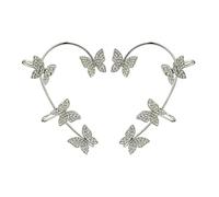 Pendientes de clip de cristal/pedrería, pendientes para mujer, clip de oreja de acero inoxidable, pendientes de cartílago sin perforación