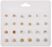 Pendientes Mujer Niñas Pendientes Set Pendientes Joyas cumpleaños Oro y Plata 12 Pares Durable Design