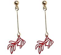 Pendientes simples, pendientes huecos en forma de pez, pendientes largos con forma de gota para mujer, joyería para el oído, regalo para Festival, decoración para fiesta Deft è stato elaborato