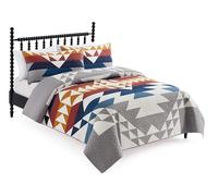 Pendleton 29272 - Set copripiumino Explorer per letto king size, in morbido cotone, stile rustico, decorazione per la casa, lussuoso, leggero, con trapunta e federe, king size, grigio