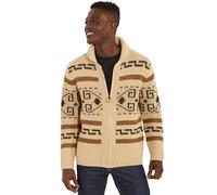 Pendleton Uomo RF004 L'originale maglione Westerly Maniche lunghe maglione cardigan - Beige - M