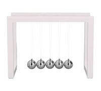 Pendolo a sfera, giocattolo fisico a dondolo da scrivania, mobile di Newton in acrilico e ferro per alleviare lo stress e per dimostrazioni di scienze educative sulla scrivania del (Bianca)