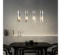 Pendolo Coprire Lampada Soggiorno Illuminazione Vetro Cilindro Appesa Luce Fumé