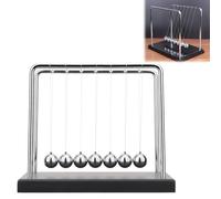 Pendolo di Newton,Pendolo di Newton Perpetuo,Newton Gioco Pendolo a Sfera Bilanciata,7 Sfere in Metallo,Sfere di Bilanciamento per Culla Newton,Decorazione da Ufficio e Scrivania,Bordeaux