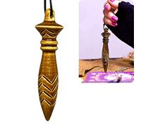 Pendolo di Thot Artigianale | Pendolo divinatorio egiziano per radiestesia, Reiki e lavori di divinazione | ceramica fatta a mano, made in France - Golden Brown