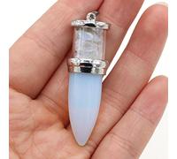 Pendolo in ghiaia naturale ciondolo Reiki quarzo rosa opale charms per le donne fai da te collana fare risultati di gioielli dimensioni 16x52mm-opale