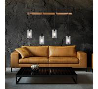 Pendolo Soffitto Luce Braun Salotto Ess Camera Legno Fascio Appesa Lampada Vetro