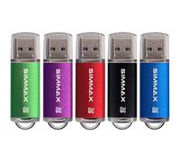 Pendrive 5 pezzi 32GB Chiavetta USB 2.0 Unità Memoria Flash di SIMMAX (32GB Verde Viola Rosso Nero Blu)
