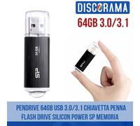 PENDRIVE 64GB USB 3.0/3.1 CHIAVETTA PENNA FLASH DRIVE SILICON POWER SP MEMORIA