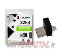 PENDRIVE DTMICRODUO KINGSTON 64 GB USB 3.0 PENNA TABLET SMARTPHONE ADATTATORE