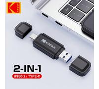 Pendrive Kodak USB3.2 da 256GB tipo C OTG 2 in 1 in metallo, unità disco USB da 128GB, anti-shock, da 32GB e 64GB dual USB, memoria portatile per smartphone, computer portatile e desktop 32G,64G,128G,