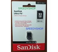 PENDRIVE ULTRA FIT USB 3.1 Sandisk 32 64 128 256 GB Chiavetta 130 MB/S Memoria