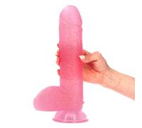 Pene Dildo Fallo Realistico Vaginale Ano XXL 28cm Made in Italy Rosa Trasparente