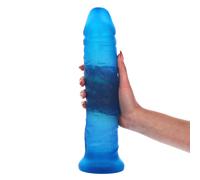 Pene Dildo Fallo Realistico Vaginale Ano XXL 32cm Made in Italy Blu Trasparente