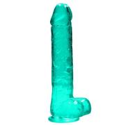 Pene finto turchese con ventosa Realistic Dildo with Balls 22 cm