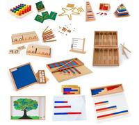 penepico Set matematico Montessori Premium 1-17 pezzi in legno di faggio, comprensione dei numeri e sistema decimale, giocattolo educativo per bambini 3-6 anni, scuola materna e a casa