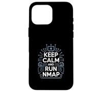 Penetration Testing "KEEP CALM AND RUN NMAP" Cultura Hacker Custodia per iPhone 16 Pro Max