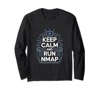 Penetration Testing "KEEP CALM AND RUN NMAP" Cultura Hacker Maglia a Manica