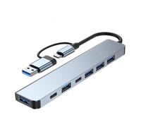 Pengchang 4/5/7 Porte USB3.0 Tipo C Hub concentratore Docking Station Lettore di schede SD TF PD Ricarica Rapida for Computer Portatile MacBook Notebook(7 in 2 Gray)